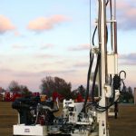 water well drilling rig on tracks