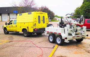 pavement test core drilling rig on trailer